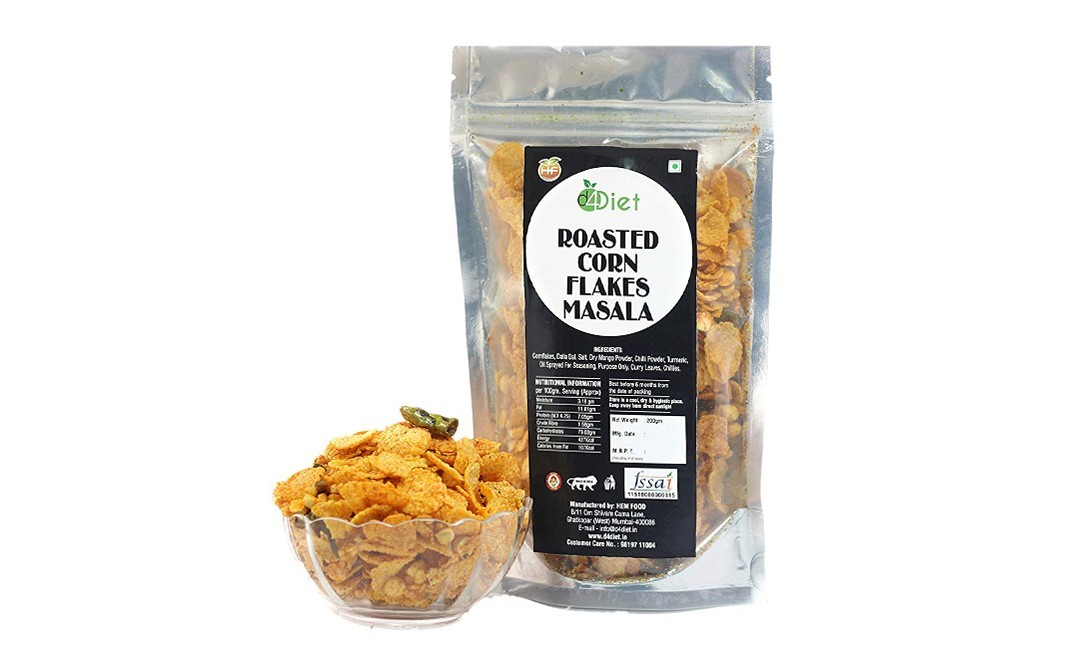 D4Diet Roasted Corn Flakes Masala    Shrink Pack  200 grams
